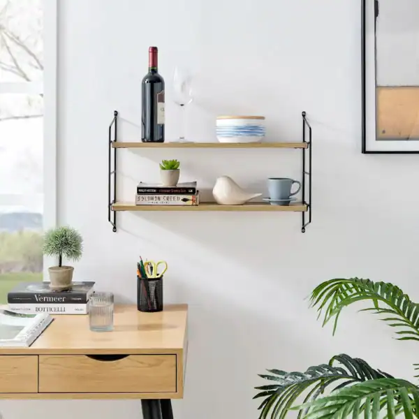2 Tier Bracket Accent Shelf (11) Floating Bracket Farmhouse Two-Tier Wall Shelf