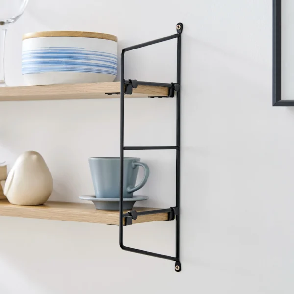 2 Tier Bracket Accent Shelf (2) Floating Bracket Farmhouse Two-Tier Wall Shelf