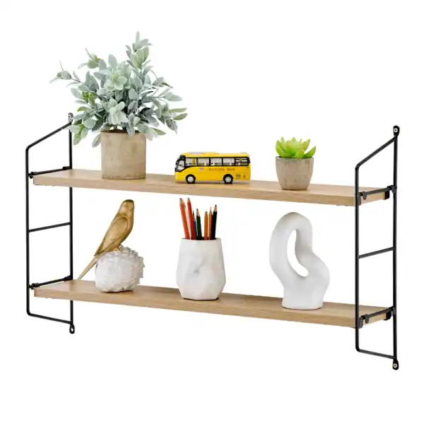 2 Tier Bracket Accent Shelf (4) Floating Bracket Farmhouse Two-Tier Wall Shelf