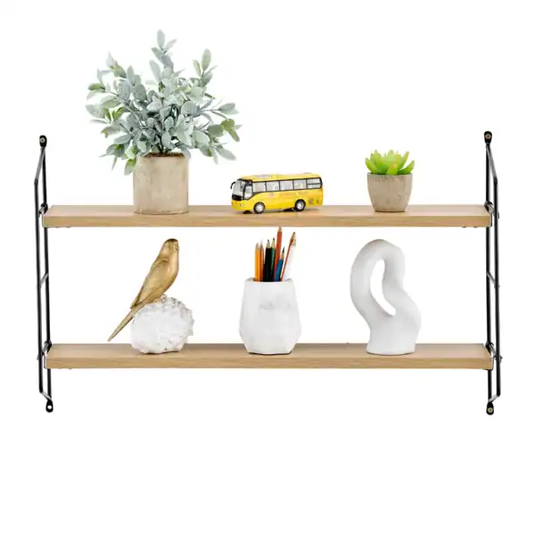 2 Tier Bracket Accent Shelf (7) Floating Bracket Farmhouse Two-Tier Wall Shelf