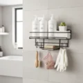 3in1 (1) bathroom organizer rack with hooks and soap holder