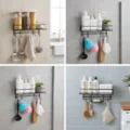 3in1 (8) wall mounted storage rack with soap holder