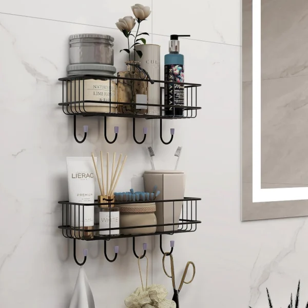 Multipurpose Bathroom Shelf | Wall Mounted Storage Rack for Kitchen & Bathroom
