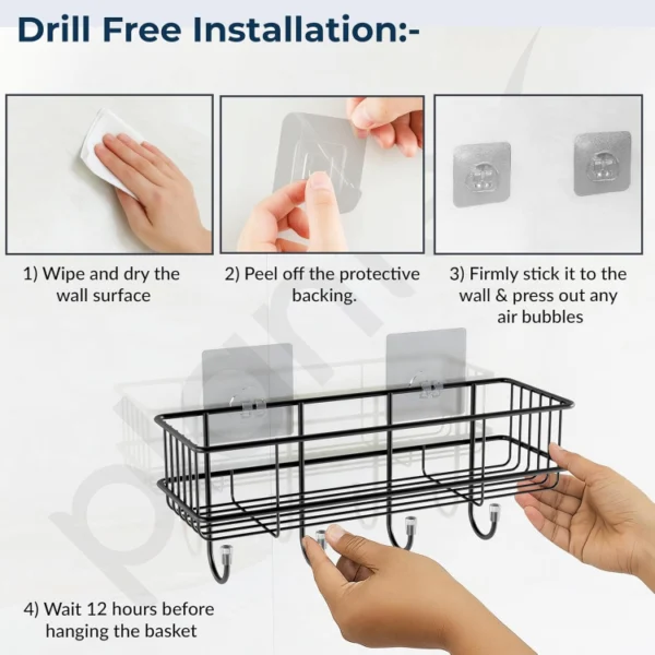 wall mounted storage rack no drill