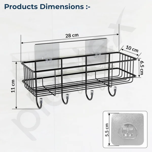 Multipurpose Bathroom Shelf | Wall Mounted Storage Rack for Kitchen & Bathroom