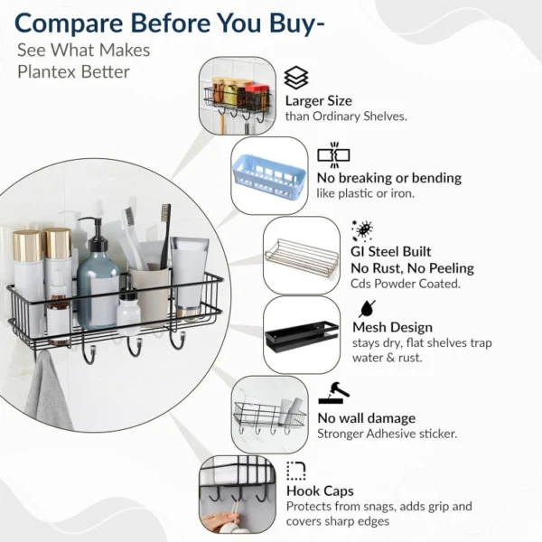 adhesive wall mounted rack multipurpose