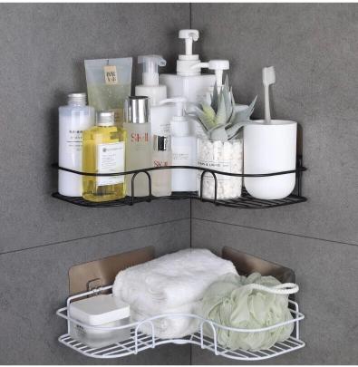 self adhesive bathroom organizer shelf