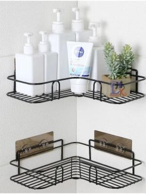 wall mounted bathroom storage rack no drill
