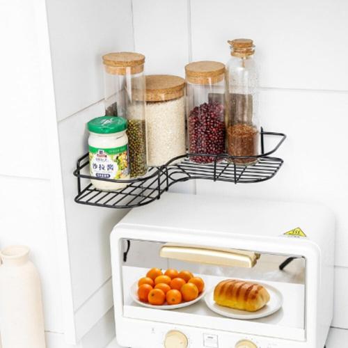 Self adhesive bathroom organizer shelf for easy installation.