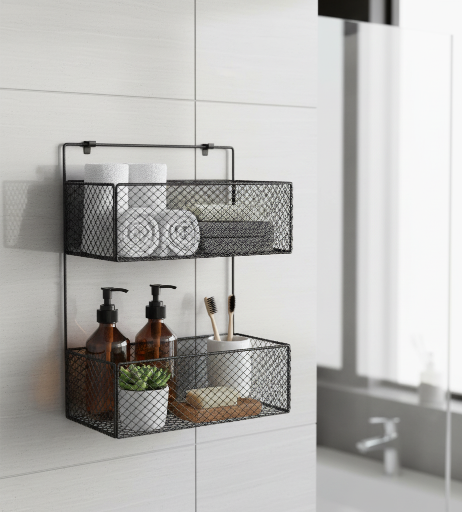 wall mounted iron shelf rack for home storage