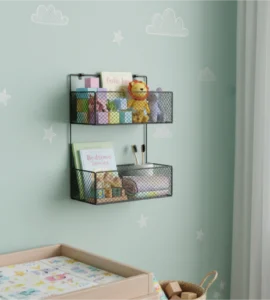 2 layer wall mounted shelf rack for kitchen and bathroom