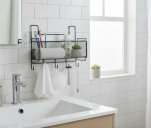 bathroom wall storage baskets