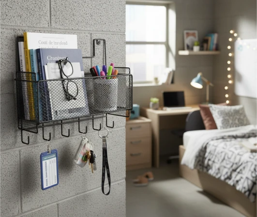 NEW MESH RACK (9) wall mounted mesh storage baskets