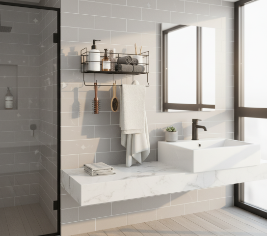 multipurpose wall rack for kitchen and bathroom