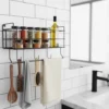 bathroom rack with towel holder and hooks