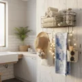 TOWEL RACK (8) wall mounted organizer rack with hanging hooks