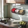 wall mounted basket black and white