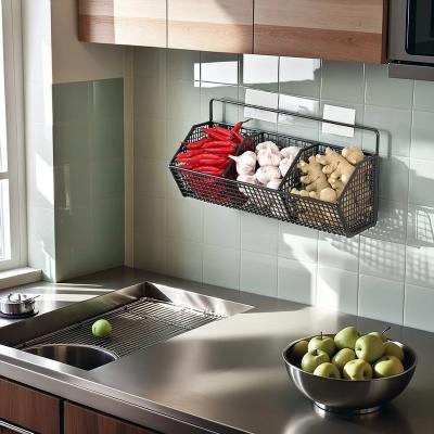 wall mounted basket black and white