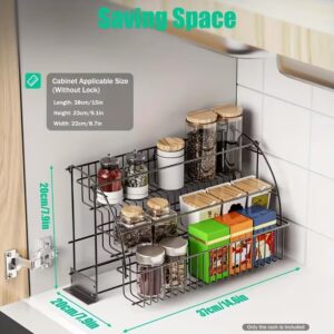 expandable 2 tier iron spice rack kitchen organizer adjustable metal shelf