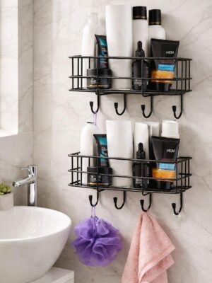 imgi_86_61wc7K3+oKL._SL Multipurpose Bathroom Shelf | Wall Mounted Storage Rack for Kitchen & Bathroom