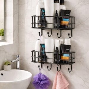 Multipurpose Bathroom Shelf | Wall Mounted Storage Rack for Kitchen & Bathroom