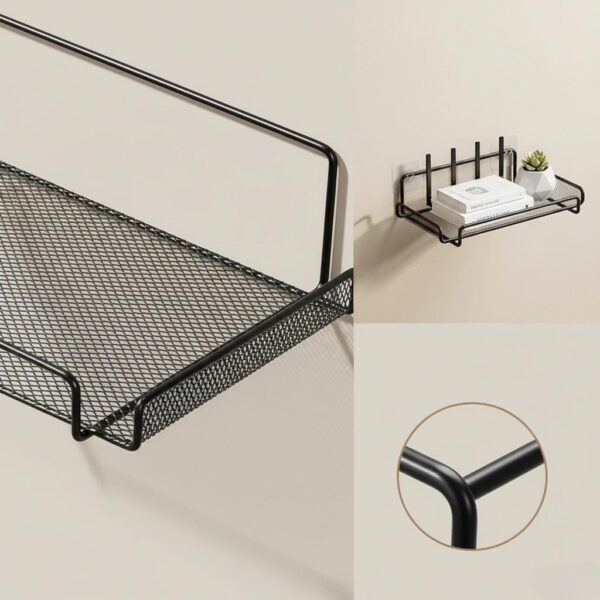 Wall Mounted Router Shelf with Adhesive Hook | WiFi Router Organizer & Multi-Purpose Storage Rack