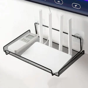 wifi rack (4) wall mounted router shelf with adhesive hook